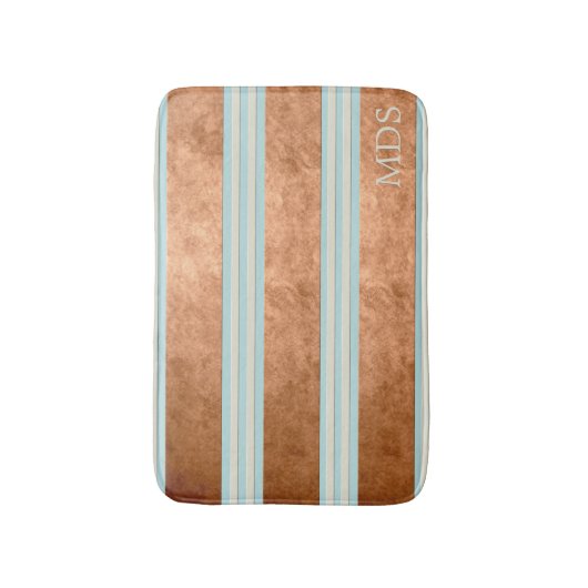 Robin Egg Blue Dicke Monogramm Strickmatte Badematte (Vorderseite Vertikal)