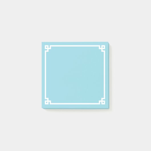 Robin Egg Blue Griechisch-Ziergrenze Post-it Klebezettel (Vorderseite)
