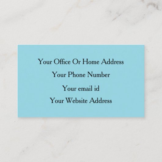 Robin Egg Blue Hair Makeup Berufliches Skript Visitenkarte (Rückseite)