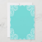 Robin Egg Blue Lace Frame Classic Wedding Einladung (Rückseite)