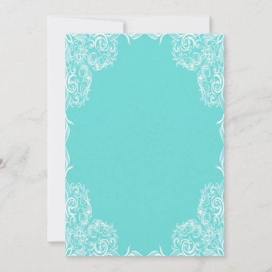 Robin Egg Blue Lace Frame Classic Wedding Einladung (Rückseite)