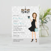 Robin Egg Blue Leopard Schwangere Mama Kinderdusch Einladung (Stehend Vorderseite)