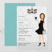 Robin Egg Blue Leopard Schwangere Mama Kinderdusch Einladung (Vorne/Hinten)