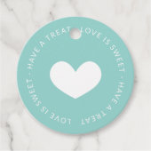 Robin Egg Blue Liebe ist süße Hochzeit Geschenkanhänger (Vorderseite)