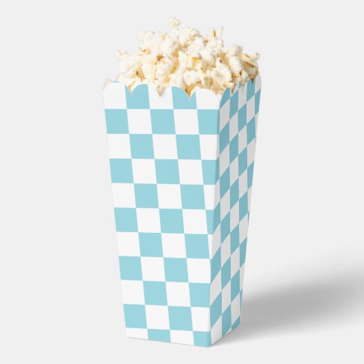 Robin Egg Blue mit weißem Square Muster Popcorn Geschenkschachtel (Geplatzt)