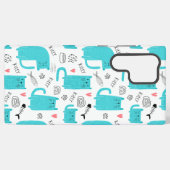 Robin Egg Blue Niedlich Cat Pattern Samsung Galaxy Hülle (Rückseite (Horizontal))