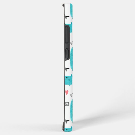 Robin Egg Blue Niedlich Cat Pattern Samsung Galaxy Hülle (Rechte Seite)