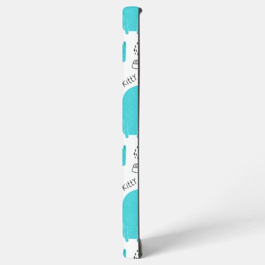 Robin Egg Blue Niedlich Cat Pattern Samsung Galaxy Hülle (Linke Seite)