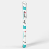 Robin Egg Blue Niedlich Cat Pattern Samsung Galaxy Hülle (Rechte Seite)