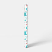 Robin Egg Blue Niedlich Cat Pattern Samsung Galaxy Hülle (Linke Seite)