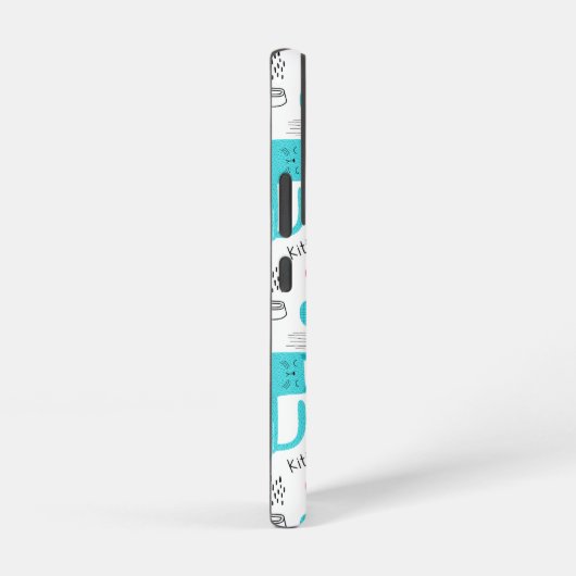 Robin Egg Blue Niedlich Cat Pattern Samsung Galaxy Hülle (Rechte Seite)