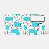 Robin Egg Blue Niedlich Cat Pattern Samsung Galaxy Hülle (Rückseite (Horizontal))