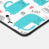 Robin Egg Blue Niedlich Cat Pattern Schreibtischunterlage (Ecke)