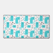 Robin Egg Blue Niedlich Cat Pattern Schreibtischunterlage (Vorderseite)