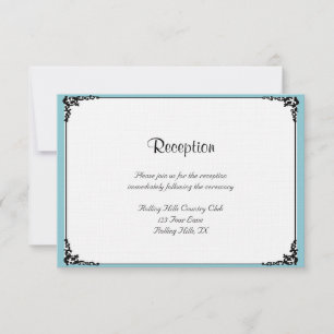 Robin Egg Blue Posh Hochzeitempfang Einladung