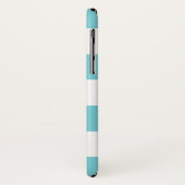 Robin Egg Blue Rugby Streifen mit Namen Case-Mate iPhone Hülle (Hinten/Links)