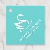 Robin Egg Blue Swan Logo mit Namen Geschenkanhänger (Vorderseite)