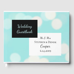 Robin Egg Blue und Black Elegante Wedding Gästebuch