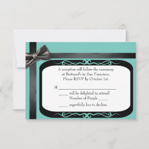 Robin Egg Blue und Black Gay Wedding RSVP Cards Karte