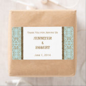 Robin Egg Blue und Gold Damask Hochwasser (Insitu)