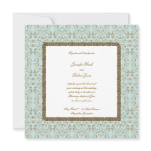 Robin Egg Blue und Gold Damask Hochzeitsaufenthalt