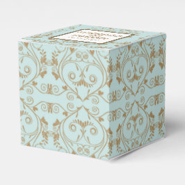 Robin Egg Blue und Gold Damask Wedding Geschenkschachtel
