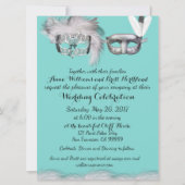 Robin Egg Blue und White Masquerade Hochzeit Einladung (Vorderseite)