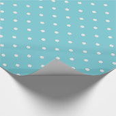 Robin Egg Blue und White Polka Dots Gift Wrap Geschenkpapier (Ecke)