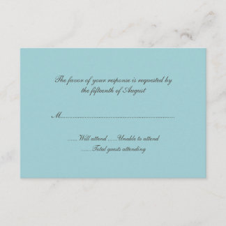Robin Egg Blue Wedding Response Card RSVP Karte