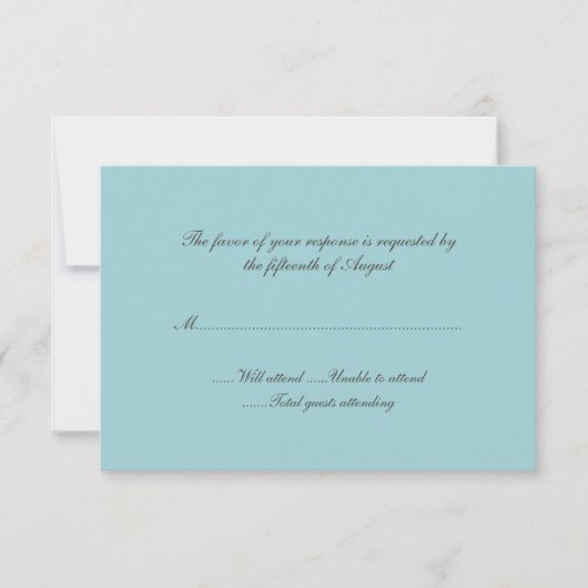 Robin Egg Blue Wedding Response Card RSVP Karte (Vorderseite)