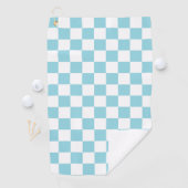 Robin Egg Blue with White Square Pattern Golfhandtuch (Insitu)