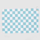 Robin Egg Blue with White Square Pattern Golfhandtuch (Horizontal)