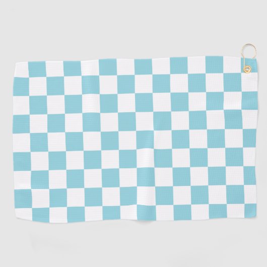 Robin Egg Blue with White Square Pattern Golfhandtuch (Horizontal)