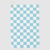 Robin Egg Blue with White Square Pattern Golfhandtuch (Vorderseite)