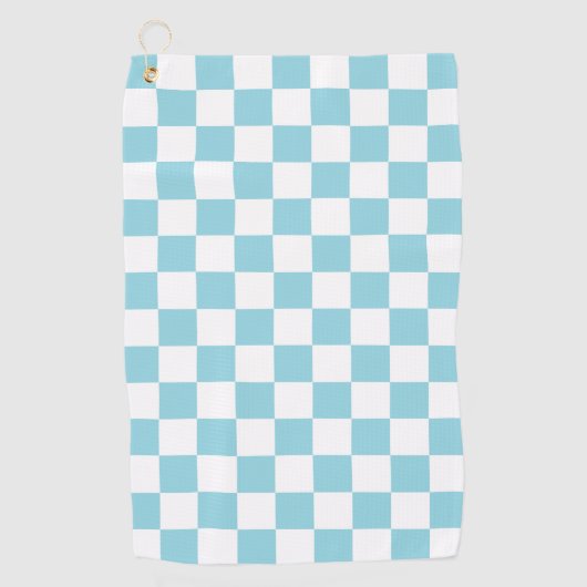 Robin Egg Blue with White Square Pattern Golfhandtuch (Vorderseite)