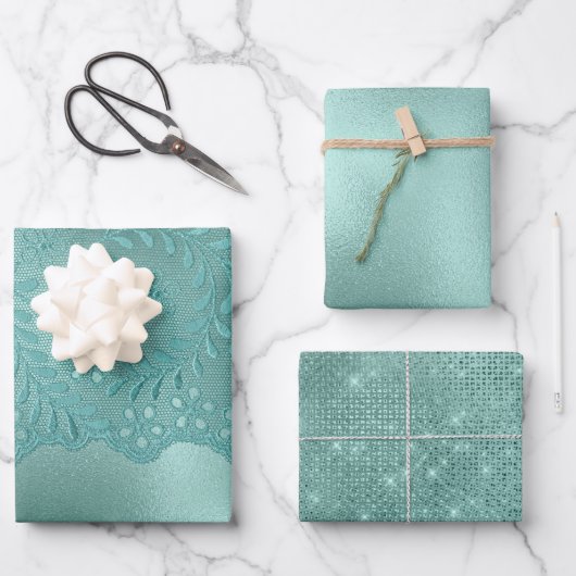 Robin Egg Green Geschenkpapier Set (Vorderseite)