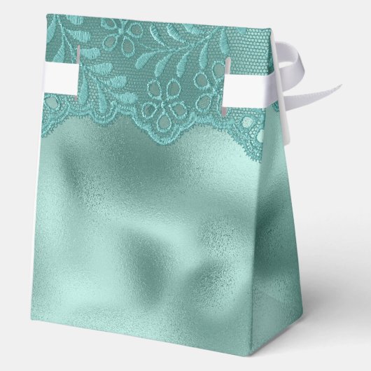 Robin Egg Green Lace Brautparty Geschenkschachtel (Rückseite)