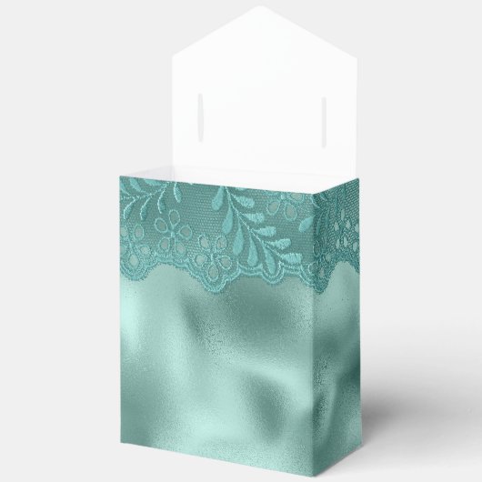Robin Egg Green Lace Brautparty Geschenkschachtel (Offen)
