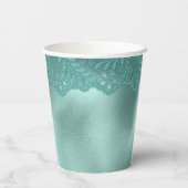Robin Egg Green Lace Brautparty Pappbecher (Rückseite)