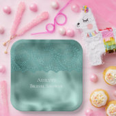 Robin Egg Green Lace Brautparty Pappteller (Party)