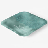 Robin Egg Green Lace Brautparty Pappteller (Gewinkelt)