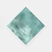 Robin Egg Green Lace Brautparty Serviette (Ecke)