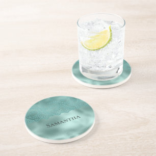 Robin Egg Green Lace Getränkeuntersetzer