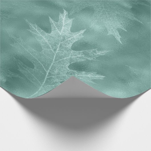 Robin Egg Green Leaf Geschenkpapier (Ecke)