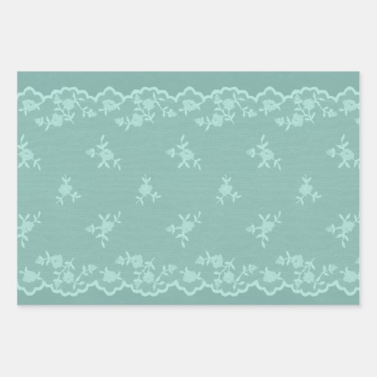 Robin Egg Grünleaf Linen (nicht wirkliche Leinen) Geschenkpapier Set (Vorderseite 3)