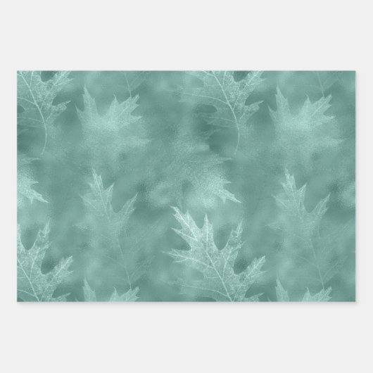 Robin Egg Grünleaf Linen (nicht wirkliche Leinen) Geschenkpapier Set (Vorderseite)