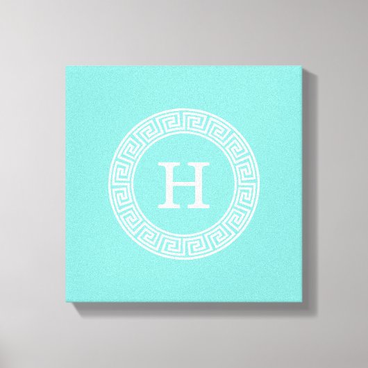 Robin Egg Welch griechischer Key Rnd XL Frame Init Leinwanddruck (Vorderseite)