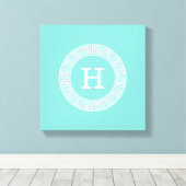 Robin Egg Welch griechischer Key Rnd XL Frame Init Leinwanddruck (Insitu (Holzboden))