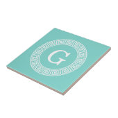 Robin Egg Welch griechischer Schlüsselrahmen Initi Fliese (Seite)