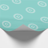 Robin Egg Welch griechischer Schlüsselrahmen Initi Geschenkpapier (Ecke)